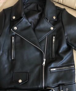 Perfecto Noir Femme Années 80 intérieure