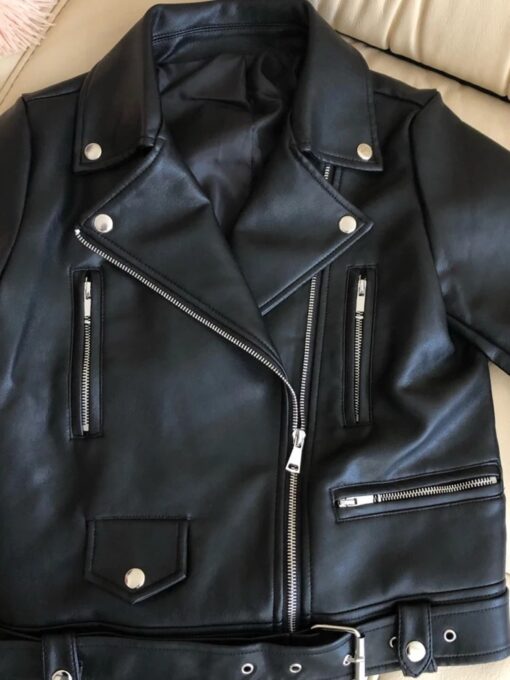 Perfecto Noir Femme Années 80 intérieure