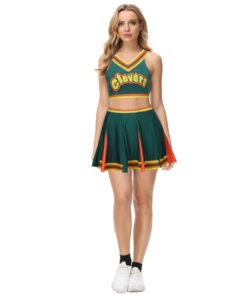jeune fille avec le Déguisement cheerleader clovers années 80