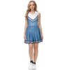une jeune fille avec la Tenue cheerleader vintage bleu ciel