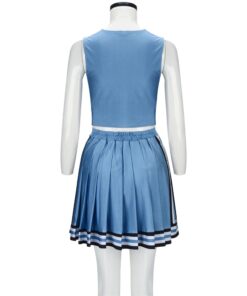 vue arrière de la Tenue cheerleader vintage bleu ciel