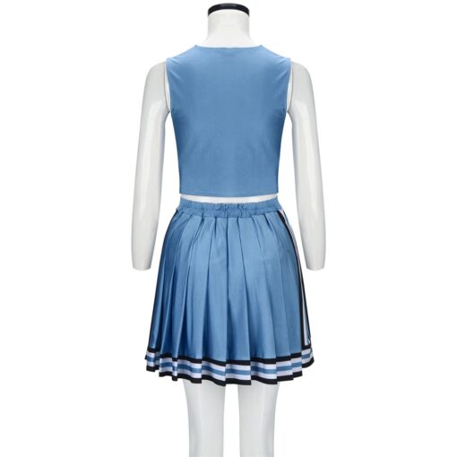 vue arrière de la Tenue cheerleader vintage bleu ciel