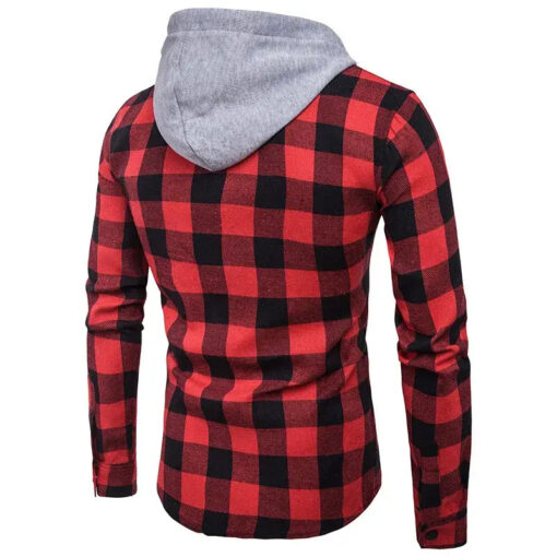 vue arrière de la Chemise veste carreaux rouge