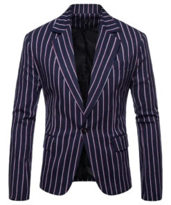 Blazer Rayé Années 80 Homme de couleur bleue