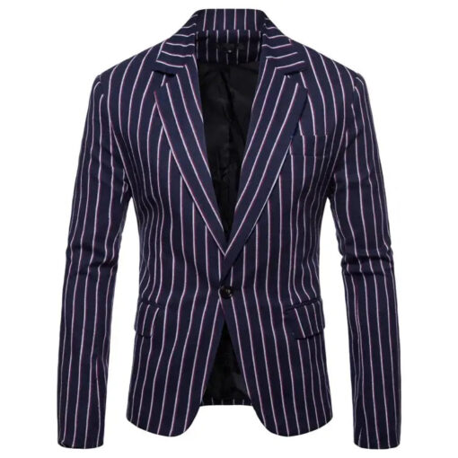 Blazer Rayé Années 80 Homme de couleur bleue