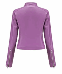 vue arrière de la Veste Simili Cuir Femme Violet Années 80