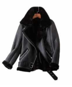 Veste Biker Noir Doublée Homme