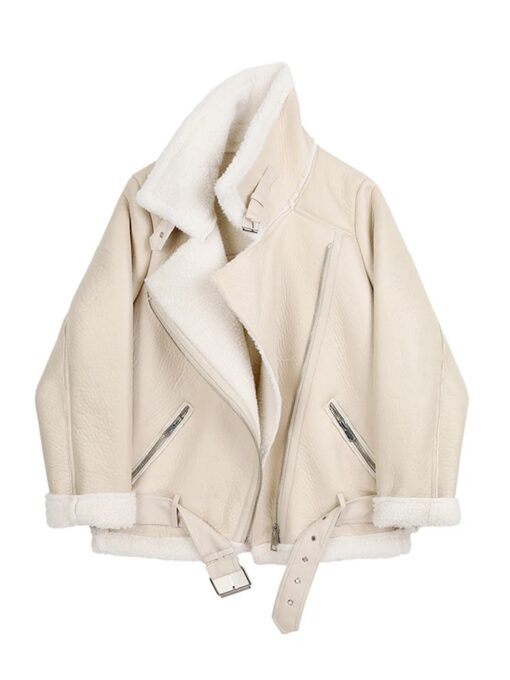 une Veste Aviateur Crème Années 80