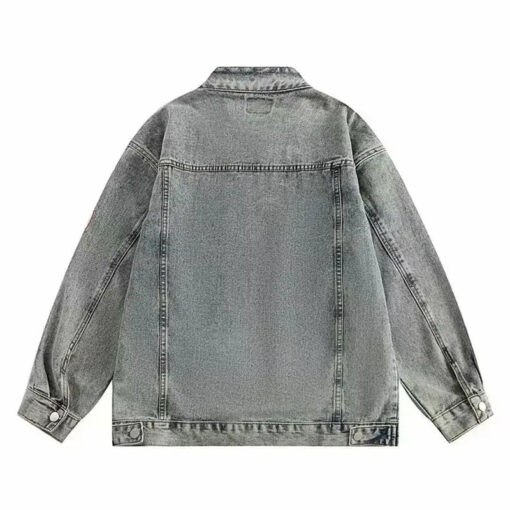 vue arrière de la Veste En Jean Patchée Vintage Années 80