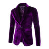 Veste Blazer Homme Velours Violet