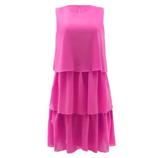 Robe Rose à Volants Fuchsia