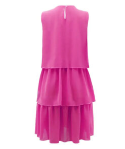 Robe Rose à Volants Fuchsia