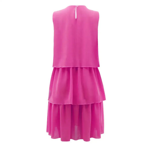 Robe Rose à Volants Fuchsia