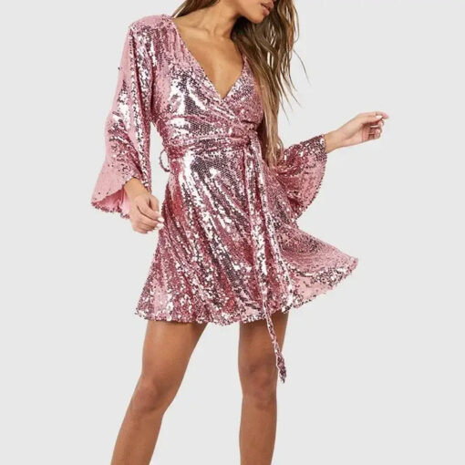 Robe Chic Rose à Sequins