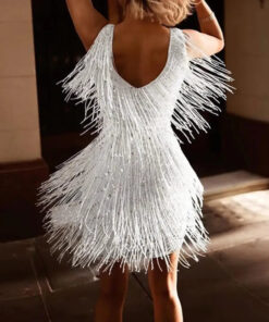 Robe à Franges Argentées