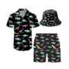 Tenue Motif Dinosaures Néon