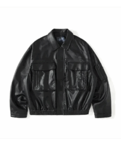 Blouson Cuir Urbain Oversize