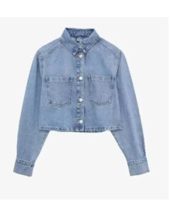 Veste courte denim structurée femme