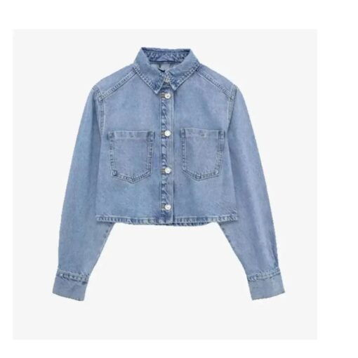 Veste courte denim structurée femme