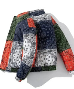 vue de profile de la Veste Bandana Patchwork Oversize