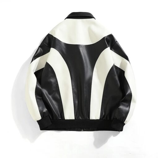vue arrière de la Veste Similicuir Bicolore Noir & Blanc