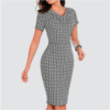 Robe crayon graphique noire & blanche