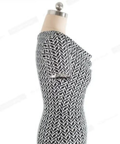 Robe crayon graphique noire & blanche