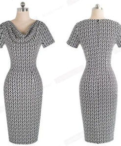 Robe crayon graphique noire & blanche pourfemme