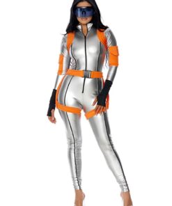 Combinaison Interceptor Argent & Orange | Déguisement 80's