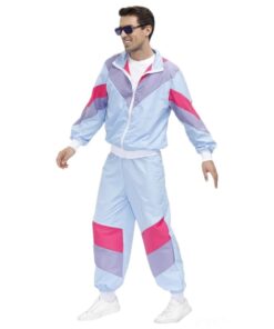 Ensemble survêtement homme rétro bleu pastel