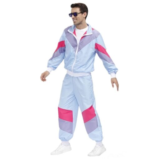 Ensemble survêtement homme rétro bleu pastel