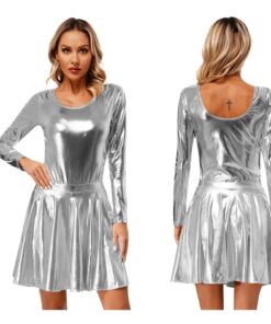 Robe Patineuse Galactique Métallisée bleue