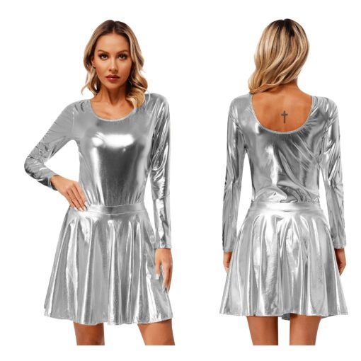 Robe Patineuse Galactique Métallisée bleue