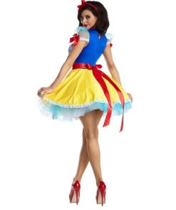 une jeune femme avec le Costume Princesse Audacieuse Jaune & Bleu
