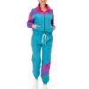 Survêtement colorblock femme turquoise fuchsia