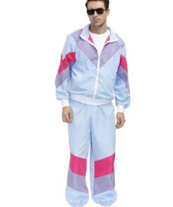 Ensemble survêtement homme rétro bleu pastel