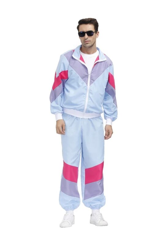 Ensemble survêtement homme rétro bleu pastel