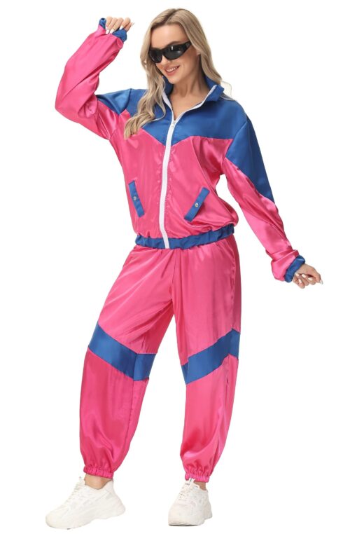 Survêtement rétro femme colorblock années 80