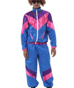 Survêtement homme colorblock bleu rose