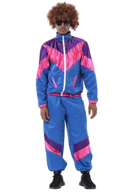 Survêtement homme colorblock bleu rose