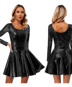 Robe Patineuse Galactique Métallisée de couleur noir