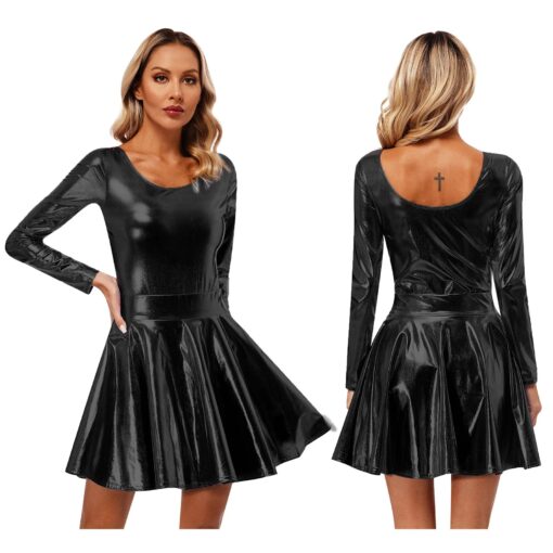 Robe Patineuse Galactique Métallisée de couleur noir