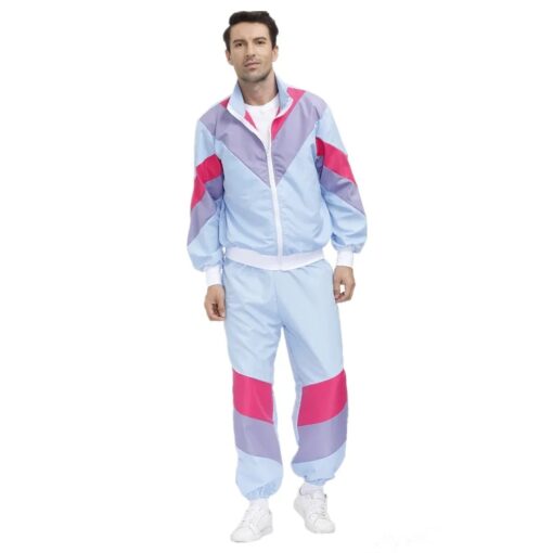 Ensemble survêtement homme rétro bleu pastel
