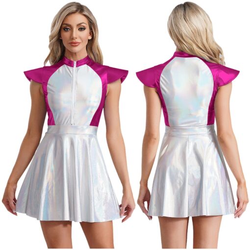 Robe Holographique Spatiale Chromatik violet