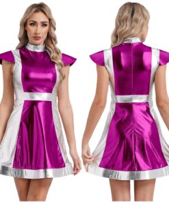 Robe Cosmique Bicolore Métallisée de couleur violète