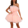 Robe bustier rose poudré en tulle