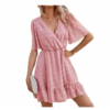 Robe courte vintage rose à pois