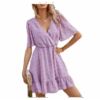 Robe courte Vintage lilas à pois