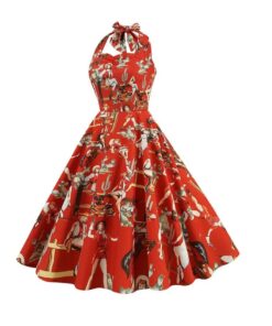 Robe pin-up rouge cowgirl show