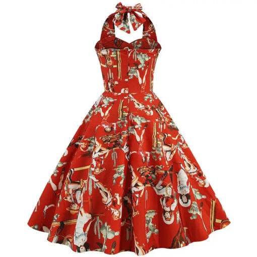 Robe pin-up rouge cowgirl show